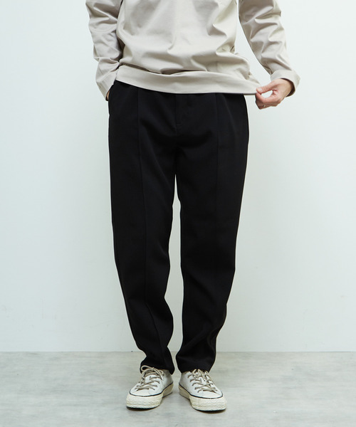 MEN'S MELROSE(メンズメルローズ)の「TRダブルクロスクリースステッチテーパードパンツ(スラックス・メンズ・ブラック/カーキ/ライトグレー・2/3/4)」の2枚目の写真