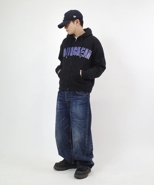 WHO'S WHO gallery（フーズフーギャラリー）の「【Sourcream/サワークリーム】カレッジロゴ刺繍ジップパーカー（パーカー・レディース・ブラック/グレー/ライトグレー/インディゴブルー・FREE）」の17枚目の写真