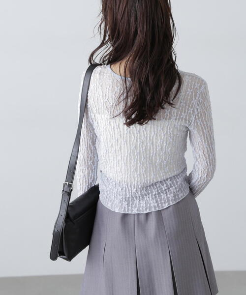 FREE'S MART（フリーズマート）の「◆シアーレースドロストカーディガン（カーディガン/ボレロ・レディース・ブルー/ブラック/ホワイト/ピンク・FREE）」の12枚目の写真