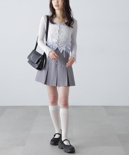 FREE'S MART（フリーズマート）の「◆シアーレースドロストカーディガン（カーディガン/ボレロ・レディース・ブルー/ブラック/ホワイト/ピンク・FREE）」の10枚目の写真