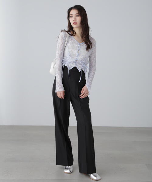 FREE'S MART（フリーズマート）の「◆シアーレースドロストカーディガン（カーディガン/ボレロ・レディース・ブルー/ブラック/ホワイト/ピンク・FREE）」の6枚目の写真