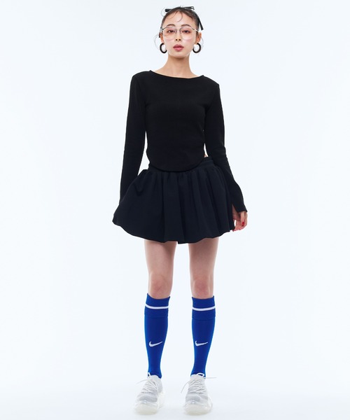 Narcissus（ナルシス）の「ボンディングミニスカート（スカート・レディース・ブラック/グレー・FREE）」の3枚目の写真