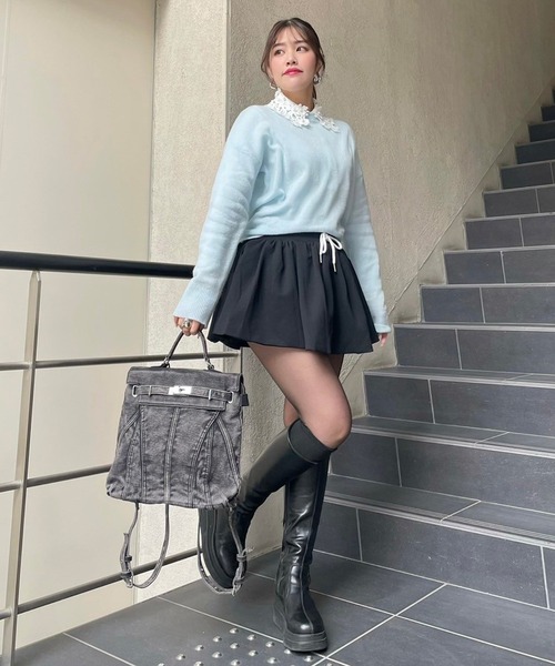 Narcissus（ナルシス）の「ボンディングミニスカート（スカート・レディース・ブラック/グレー・FREE）」の17枚目の写真