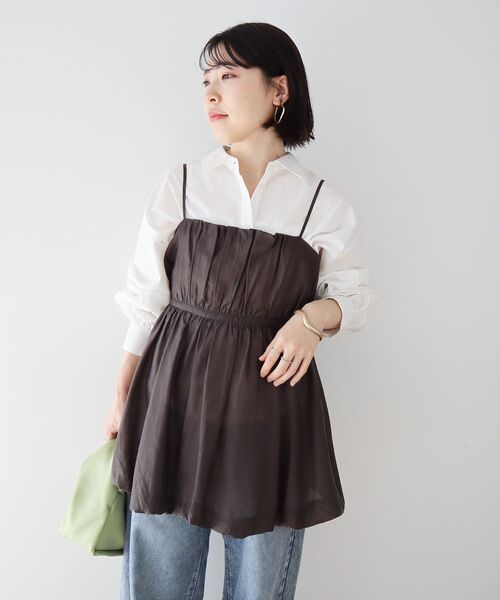 Green Parks(グリーンパークス)の「バルーンキャミビスチェ(キャミソール・レディース・チャコールグレー/ブラック/アイボリー・FREE)」の8枚目の写真