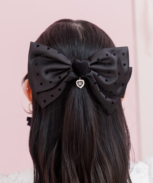 ハートドットリボン&エンブレムヘアアクセ ハートドットリボンバレッタ（バレッタ/ヘアクリップ）｜ROJITA