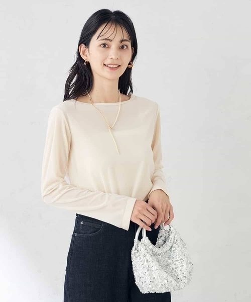 a.v.v(アーヴェヴェ)の「シアーベロアトップス(Tシャツ/カットソー・レディース・クリーム/アイボリー・36/38/40)」の16枚目の写真