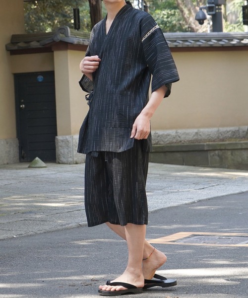 25SS 縞しじら織り甚平 上下セット（浴衣）｜Confirm（コン