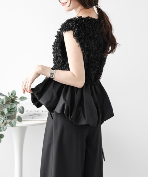 セール】フェザーフリンジペプラムベスト（ベスト）｜AMELY（エミリー