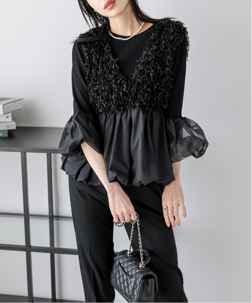 セール】フェザーフリンジペプラムベスト（ベスト）｜AMELY（エミリー