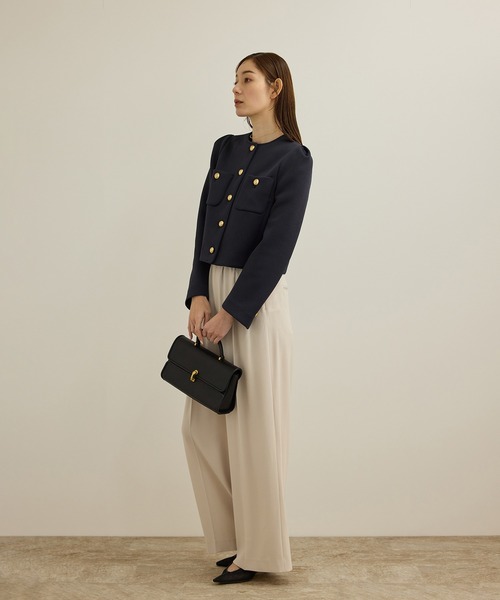 ROPE'(ロペ)の「金ボタンニットジャケット(ノーカラージャケット・レディース・ベージュ/ネイビー・38/36)」の15枚目の写真