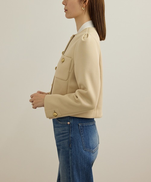 セール】金ボタンニットジャケット（ノーカラージャケット）｜ROPE