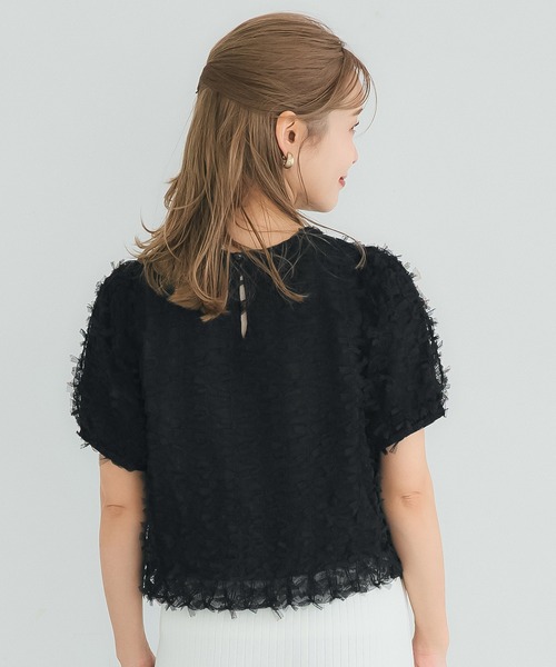 coca(coca)(コカ)の「リボンチュールブラウス(シャツ/ブラウス・レディース・ホワイト/ブラック・S/L/M)」の5枚目の写真