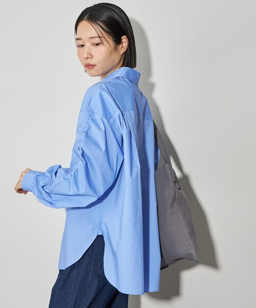 CITEN（シテン）の「＜CITEN＞ソデギャザーシャツ（シャツ/ブラウス・レディース・ライトブルー/オフホワイト/ワイン・FREE）」の21枚目の写真