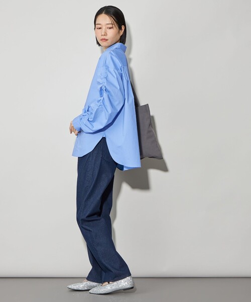 CITEN（シテン）の「＜CITEN＞ソデギャザーシャツ（シャツ/ブラウス・レディース・ライトブルー/オフホワイト/ワイン・FREE）」の19枚目の写真