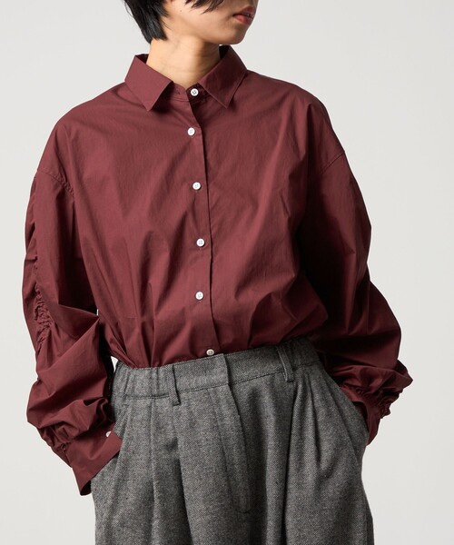 CITEN（シテン）の「＜CITEN＞ソデギャザーシャツ（シャツ/ブラウス・レディース・ライトブルー/オフホワイト/ワイン・FREE）」の15枚目の写真