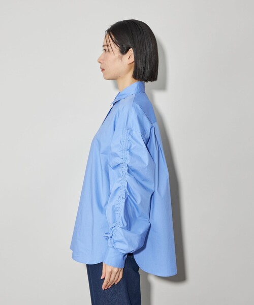 CITEN（シテン）の「＜CITEN＞ソデギャザーシャツ（シャツ/ブラウス・レディース・ライトブルー/オフホワイト/ワイン・FREE）」の12枚目の写真