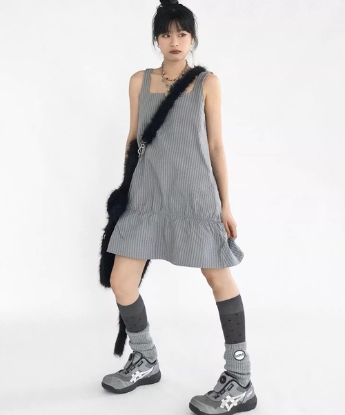 セール】フリルヘムチェックキャミワンピ（ワンピース）｜Sibra