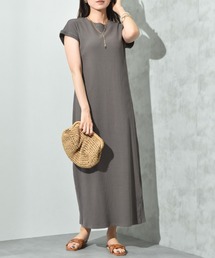 【CLOCHE】カップ付リブカットソーワンピース