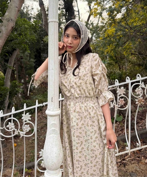 AS KNOW AS plus(アズノゥアズプラス)の「●リボンとキラ釦5分袖ワンピース(ワンピース・レディース・ブラック系/アイボリー系/ピンク系/ブラック/ブルーグレー/ブルー系その他/ブラック系1/アイボリー系1/ブラック系その他・FREE)」の14枚目の写真