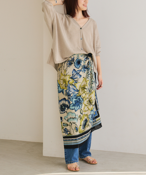 spick&span ギマコットンオーバーサイズカーディガン Spick＆Span カーディガン 手洗い可 / ギマコットンオーバー