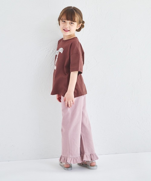pairmanon(ペアマノン)の「ストレッチ素材 裾フリル パンツ(その他パンツ・キッズ・ピンク/ドット/ベージュ/グリーン系その他/ブラック・140/110/120/100/150/90/130)」の6枚目の写真