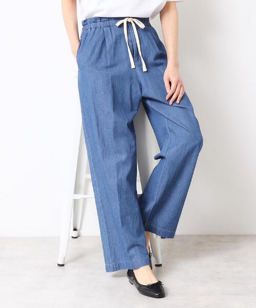 Dessin（デッサン）の「【ウエストゴム・洗える】リネンブレンドデニム調イージーパンツ（XS～L）（その他パンツ・レディース・ライトブルー/ブルー/ネイビー・02/01/00/03）」の8枚目の写真