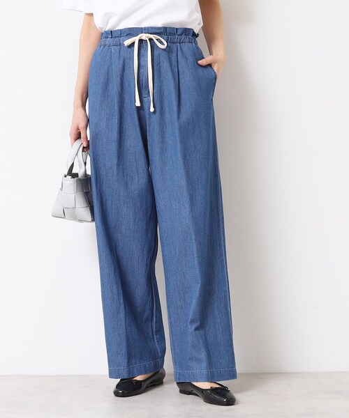 Dessin（デッサン）の「【ウエストゴム・洗える】リネンブレンドデニム調イージーパンツ（XS～L）（その他パンツ・レディース・ライトブルー/ブルー/ネイビー・02/01/00/03）」の9枚目の写真