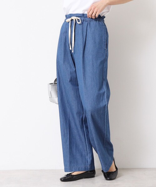 Dessin（デッサン）の「【ウエストゴム・洗える】リネンブレンドデニム調イージーパンツ（XS～L）（その他パンツ・レディース・ライトブルー/ブルー/ネイビー・02/01/00/03）」の10枚目の写真
