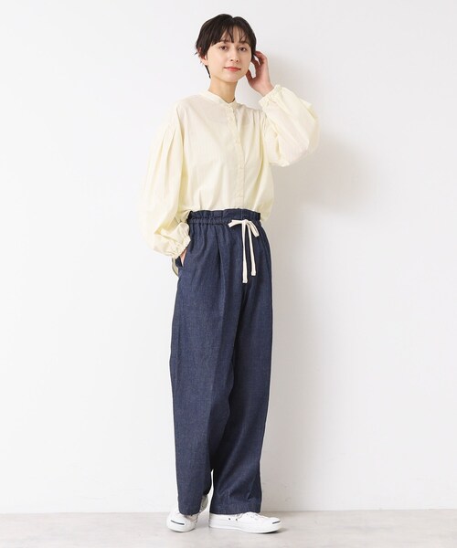 Dessin（デッサン）の「【ウエストゴム・洗える】リネンブレンドデニム調イージーパンツ（XS～L）（その他パンツ・レディース・ライトブルー/ブルー/ネイビー・02/01/00/03）」の16枚目の写真