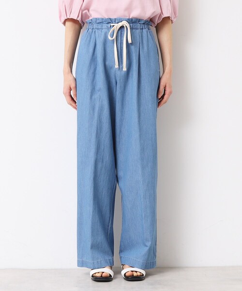 Dessin（デッサン）の「【ウエストゴム・洗える】リネンブレンドデニム調イージーパンツ（XS～L）（その他パンツ・レディース・ライトブルー/ブルー/ネイビー・02/01/00/03）」の18枚目の写真