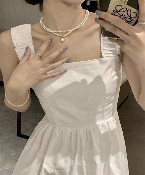 FREE STYLISTS(フリー スタイリスト)の「Aラインキャミワンピース(ワンピース・レディース・ブラック/ホワイト/ライトグリーン・M/L)」の19枚目の写真