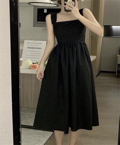 FREE STYLISTS(フリー スタイリスト)の「Aラインキャミワンピース(ワンピース・レディース・ブラック/ホワイト/ライトグリーン・M/L)」の14枚目の写真