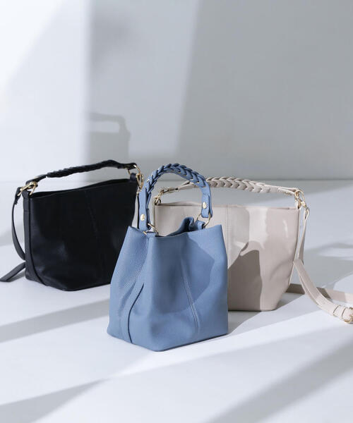 NATURAL BEAUTY BASIC(ナチュラルビューティーベーシック)の「◇ 3wayメッシュハンドルショルダーバッグ(ショルダーバッグ・レディース・ブラック/オフホワイト/ブルー・フリ-)」の6枚目の写真