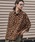 CAMBIOiJrIj́ums6056-Leopard and Dobby Jacquard Fly Front 3-4 Sleeve Shirts VciVc/uEXjvbL