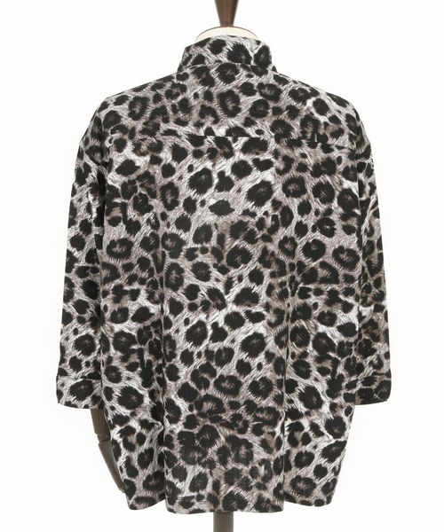 CAMBIO(カンビオ)の「ms6056-Leopard and Dobby Jacquard Fly Front 3-4 Sleeve Shirts 七分袖シャツ(シャツ/ブラウス・メンズ・キャメル/チャコール・S/M/L)」の20枚目の写真