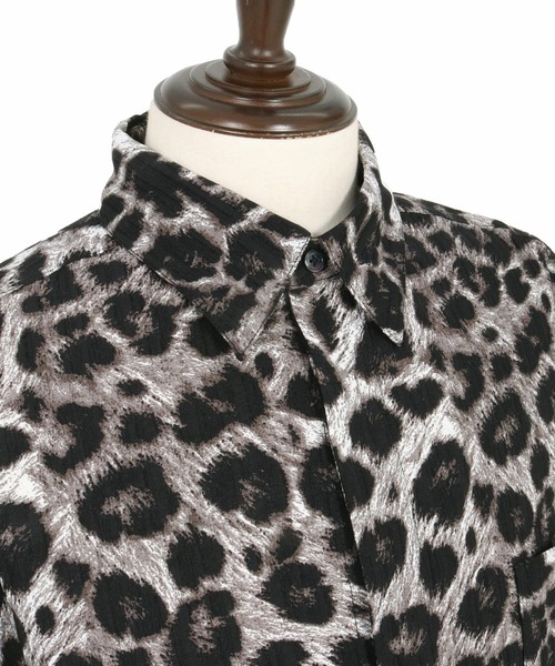 CAMBIO(カンビオ)の「ms6056-Leopard and Dobby Jacquard Fly Front 3-4 Sleeve Shirts 七分袖シャツ(シャツ/ブラウス・メンズ・キャメル/チャコール・S/M/L)」の21枚目の写真