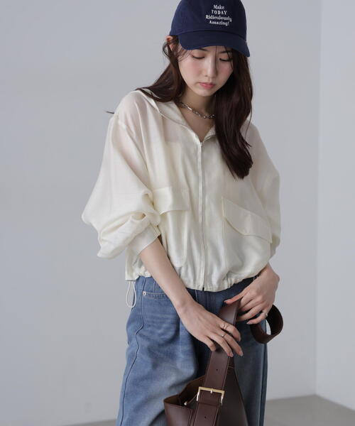 FREE'S MART（フリーズマート）の「◆シアーブルゾン（ブルゾン・レディース・ホワイト/ブルー/ブラック・FREE）」の2枚目の写真