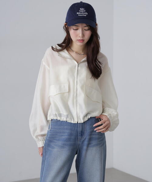 FREE'S MART（フリーズマート）の「◆シアーブルゾン（ブルゾン・レディース・ホワイト/ブルー/ブラック・FREE）」の19枚目の写真