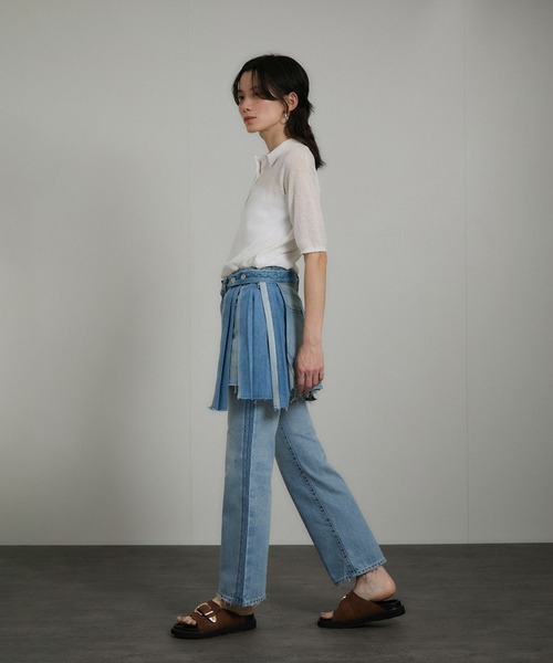 KURO（クロ）の「【KURO】FLOWER STITCHING ON BUTTOCKS DENIM