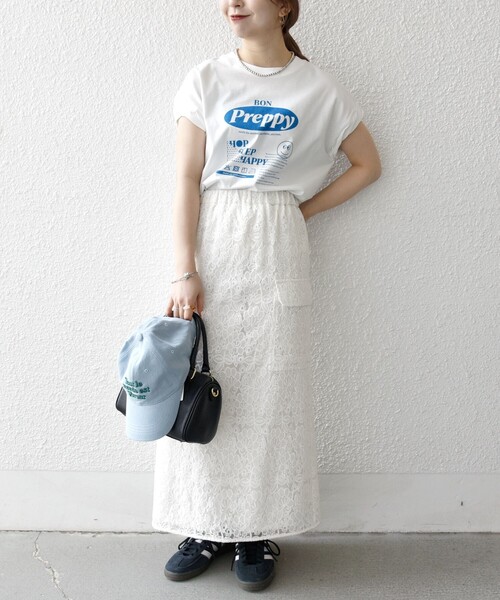 SHIPS any(シップス エニィ)の「SHIPS any:〈洗濯機可能〉PREPPY ロゴ プリント フレンチスリーブ TEE(Tシャツ/カットソー・レディース・ベージュ/ブラウン/ホワイト系1/ホワイト系2/ホワイト系3・ONE SIZE)」の6枚目の写真