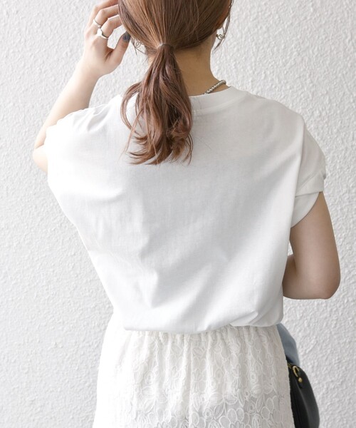 SHIPS any(シップス エニィ)の「SHIPS any:〈洗濯機可能〉PREPPY ロゴ プリント フレンチスリーブ TEE(Tシャツ/カットソー・レディース・ベージュ/ブラウン/ホワイト系1/ホワイト系2/ホワイト系3・ONE SIZE)」の10枚目の写真