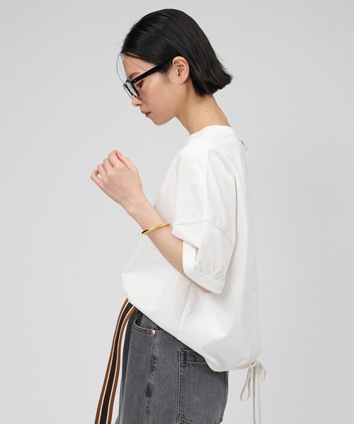 BABYLONE(バビロン)の「バックオープンカットソー(Tシャツ/カットソー・レディース・ホワイト/ブラウン/ブラック・フリー)」の7枚目の写真