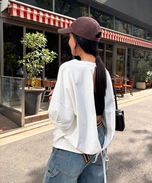 BABYLONE バックオープン　ホワイト　Tシャツ BABYLONE tシャツ バックオープンカットソー レディース