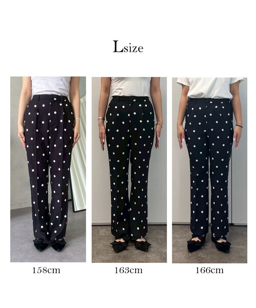 prose verse（プロズヴェール）の「センタープレスドットフレアパンツ（その他パンツ・レディース・ブラック系その他・MEDIUM/LARGE/PM/PL/TM/TL）」の3枚目の写真