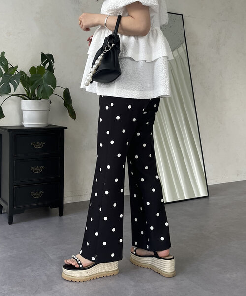 prose verse（プロズヴェール）の「センタープレスドットフレアパンツ（その他パンツ・レディース・ブラック系その他・MEDIUM/LARGE/PM/PL/TM/TL）」の10枚目の写真