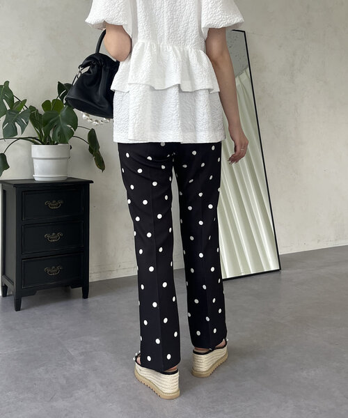 prose verse（プロズヴェール）の「センタープレスドットフレアパンツ（その他パンツ・レディース・ブラック系その他・MEDIUM/LARGE/PM/PL/TM/TL）」の11枚目の写真