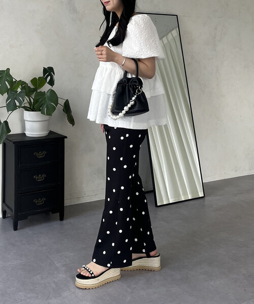 prose verse（プロズヴェール）の「センタープレスドットフレアパンツ（その他パンツ・レディース・ブラック系その他・MEDIUM/LARGE/PM/PL/TM/TL）」の17枚目の写真