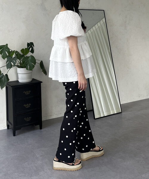 prose verse（プロズヴェール）の「センタープレスドットフレアパンツ（その他パンツ・レディース・ブラック系その他・MEDIUM/LARGE/PM/PL/TM/TL）」の19枚目の写真