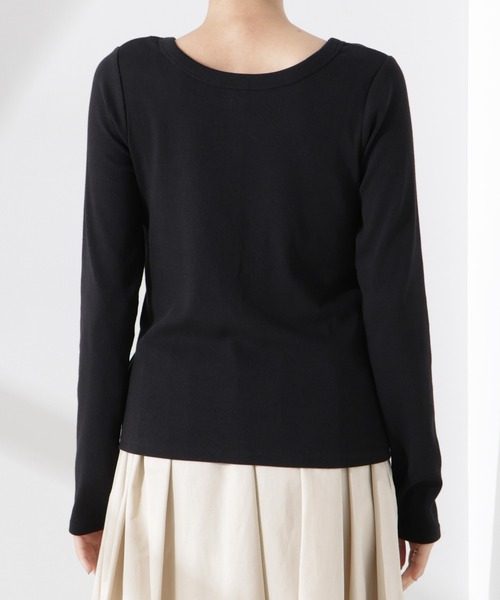 NANO universe（ナノユニバース）の「前後2wayクルーネックリブカットカーディガン（カーディガン/ボレロ・レディース・グリーン系その他4/ブラック/ホワイト・FREE）」の14枚目の写真