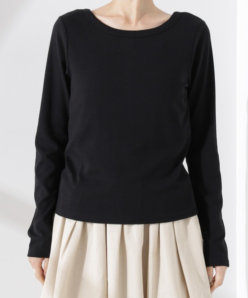 NANO universe（ナノユニバース）の「前後2wayクルーネックリブカットカーディガン（カーディガン/ボレロ・レディース・グリーン系その他4/ブラック/ホワイト・FREE）」の18枚目の写真